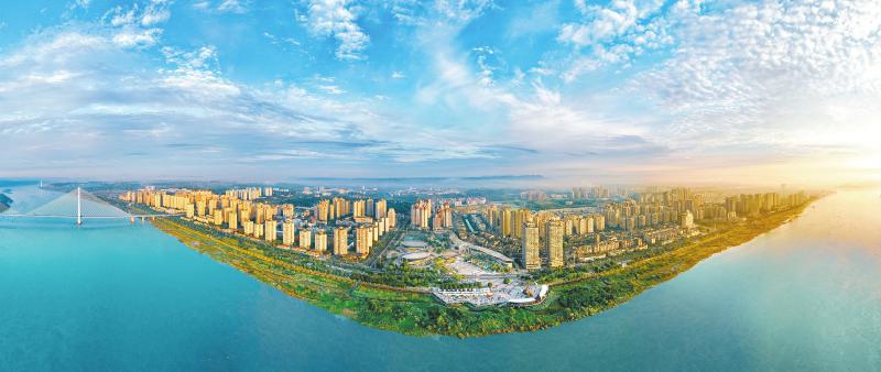 南溪区城市全景。